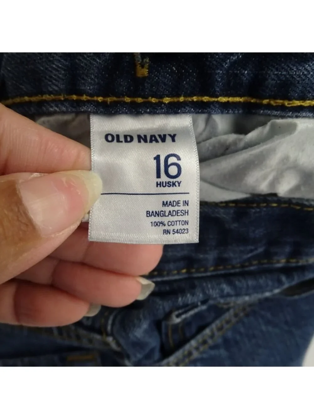 Old Navy Blue Denim Straight Leg Jeans Boys Size 16 Husky Cotton Casual School